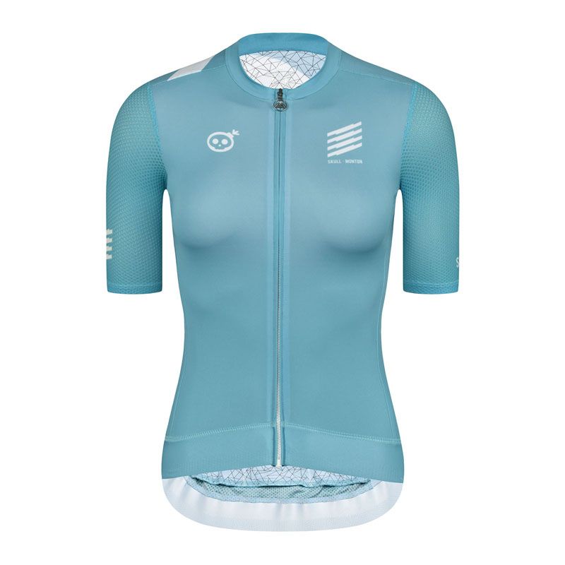 SKULL MONTON WOMENS CYCLING JERSEY THURSDAY III TURQUOISE BLUE