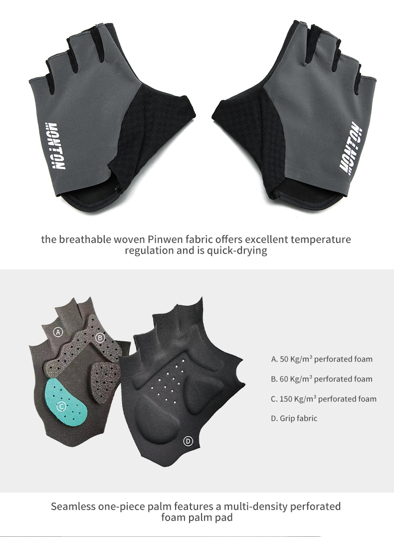 CYCLING GLOVES HALF FINGER SHADOW GRAY
