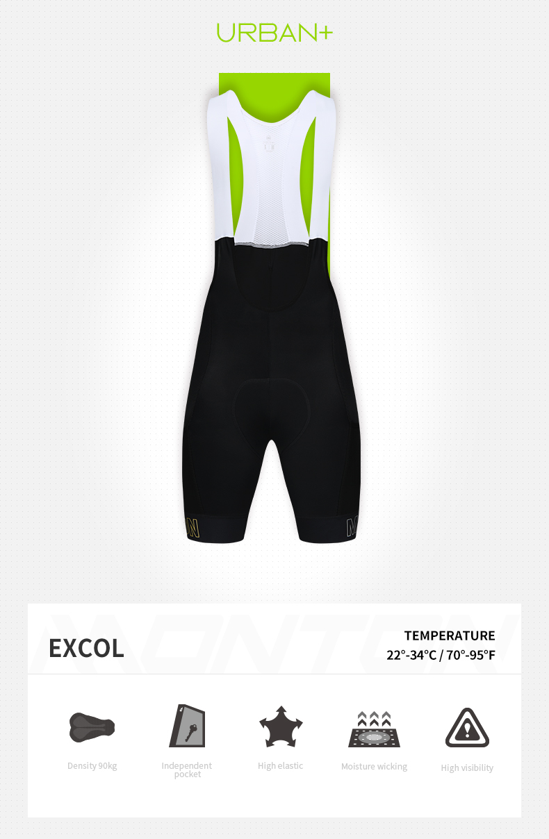 MENS CYCLING BIB SHORTS URBAN EXCOL