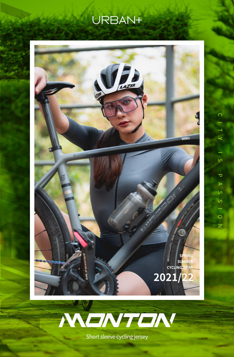 WOMENS SHORT SLEEVE CYCLING JERSEY URBAN TRAVELER MAX GRAY