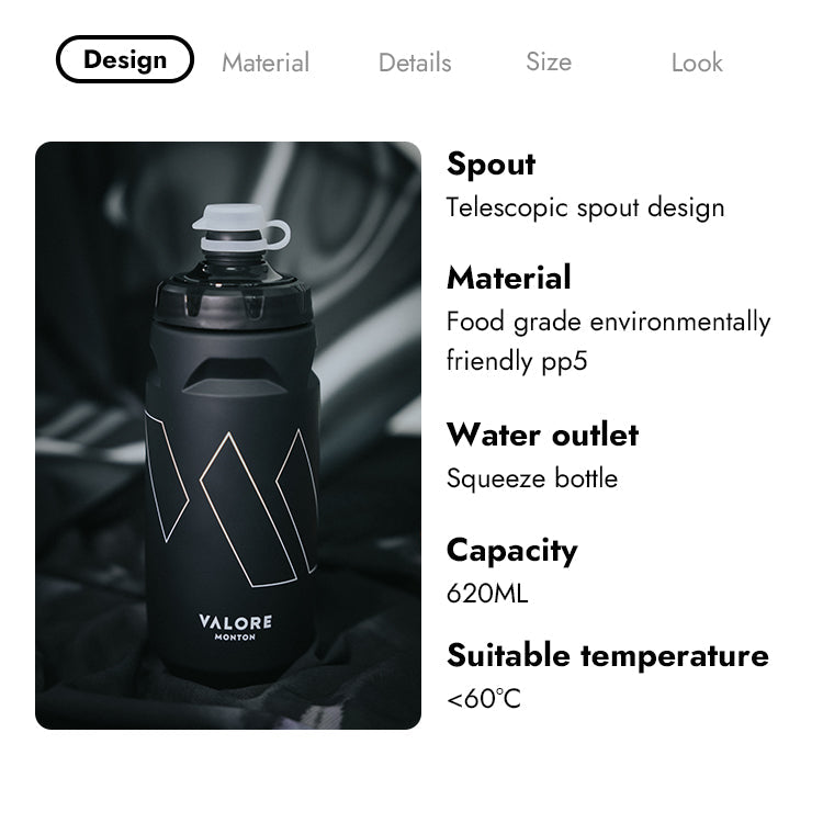 VALORE CYCLING WATER BOTTLE BLACK