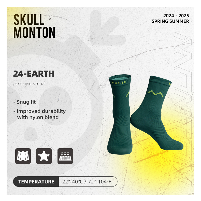 SKULL MONTON CYCLING SOCKS 24-EARTH