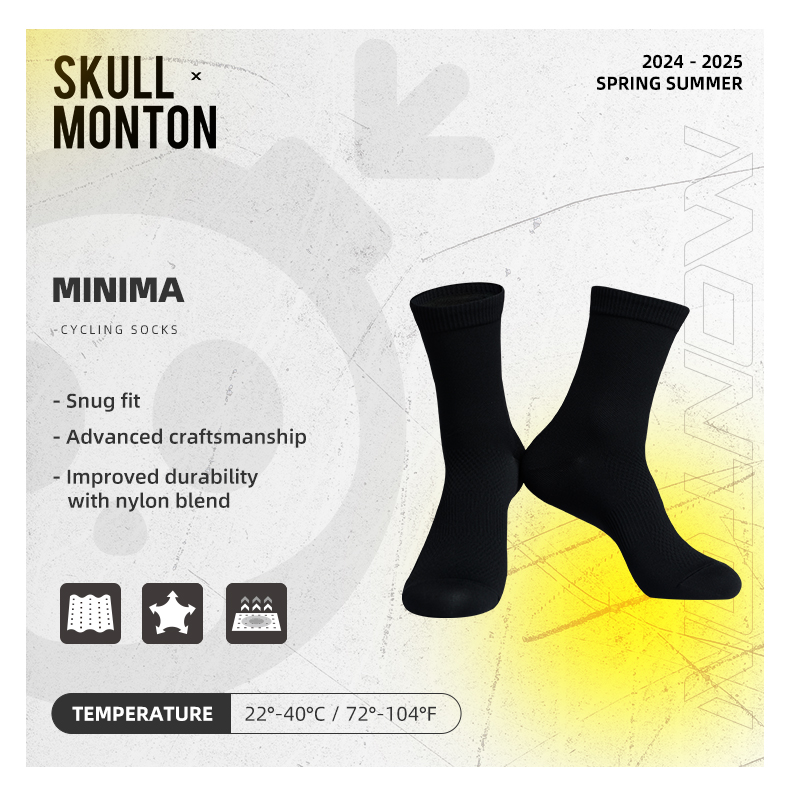 SKULL MONTON CYCLING SOCKS MINIMA WHITE WOMEN
