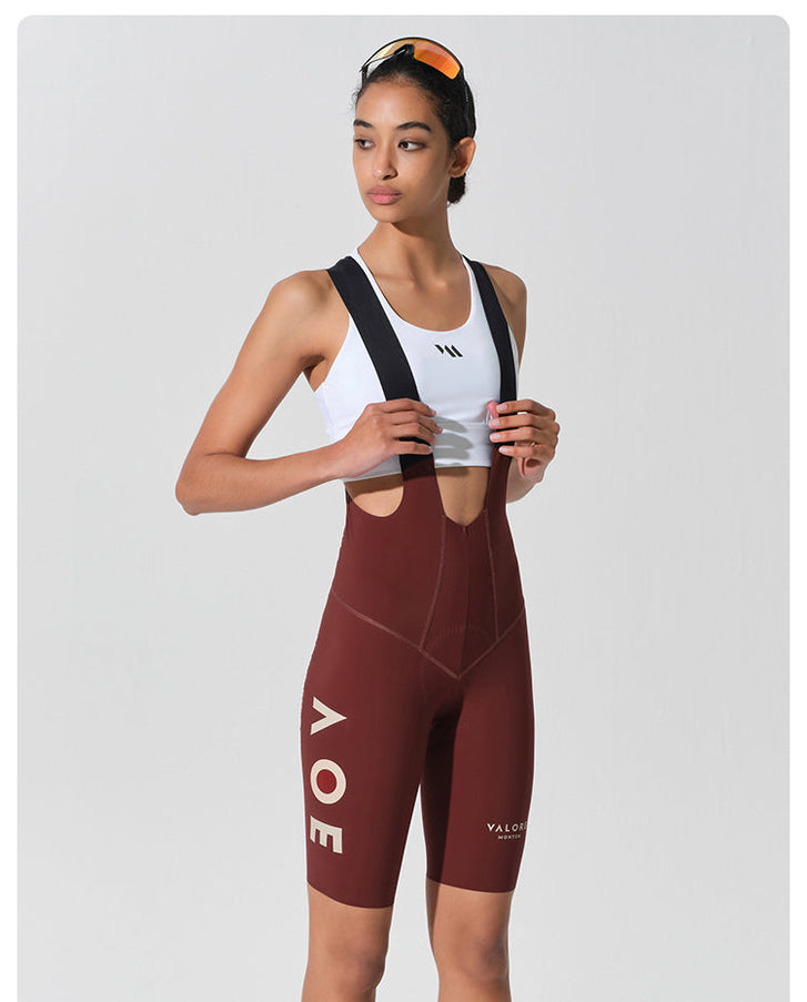 WOMENS BIB SHORTS NUOVA LUNA BRICK RED