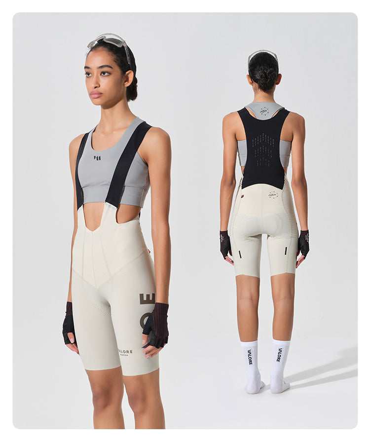 WOMENS BIB SHORTS NUOVA LUNA SERENE KHAKI