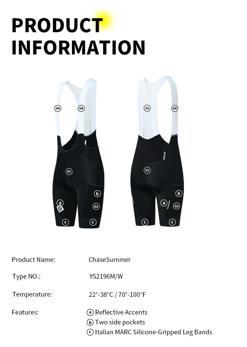 MENS BIB SHORTS CHASESUMMER BLACK