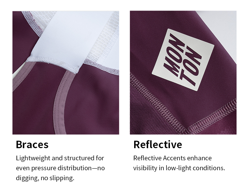 MENS BIB SHORTS CHASESUMMER BURGUNDY RED
