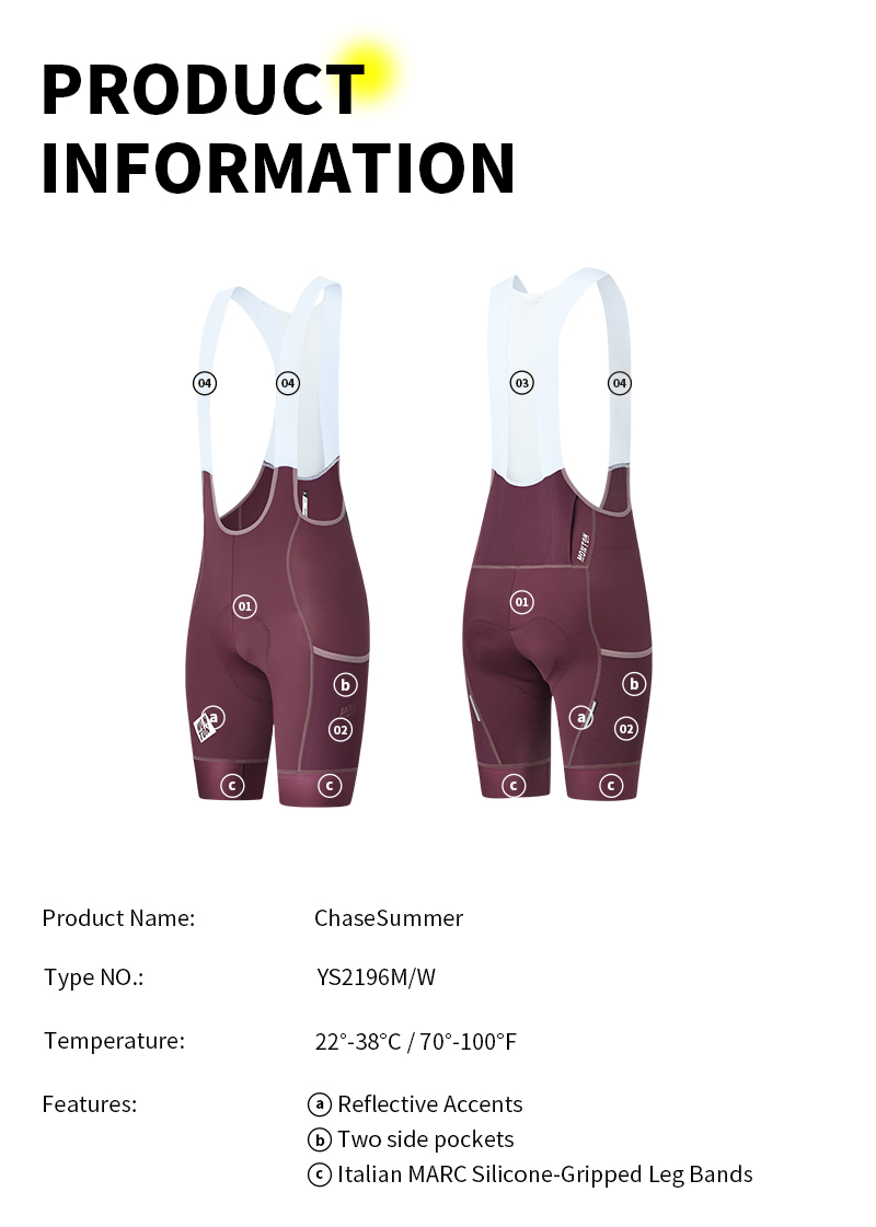 MENS BIB SHORTS CHASESUMMER BURGUNDY RED