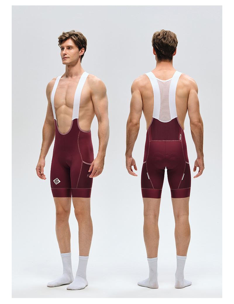 MENS BIB SHORTS CHASESUMMER BURGUNDY RED