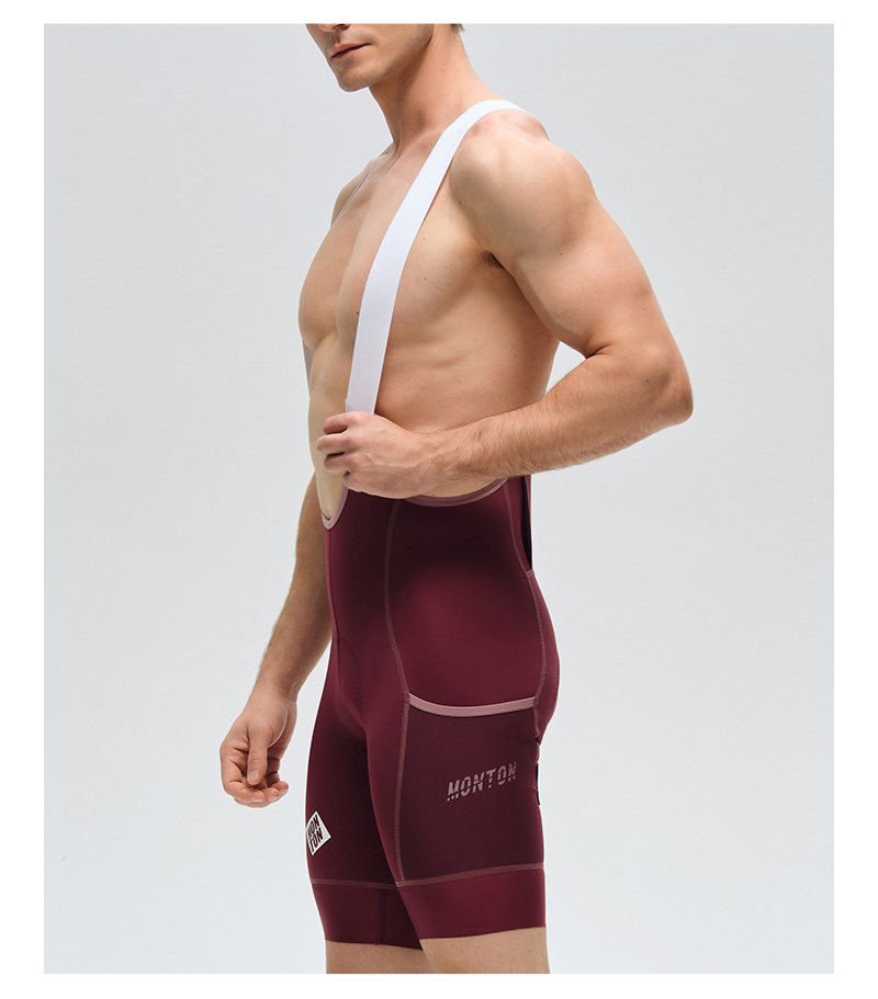 MENS BIB SHORTS CHASESUMMER BURGUNDY RED