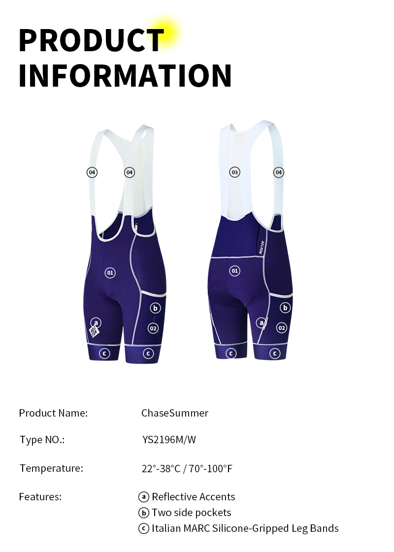 WOMENS BIB SHORTS CHASESUMMER LAPIS BLUE