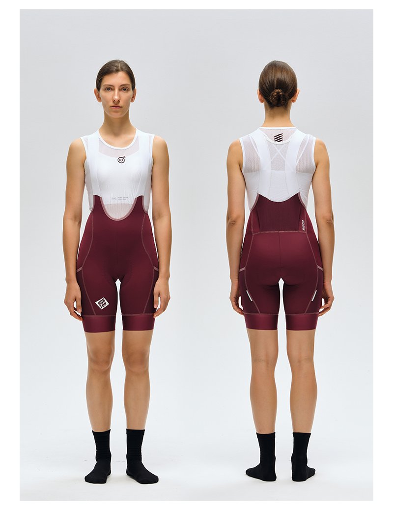 WOMENS BIB SHORTS CHASESUMMER BURGUNDY RED