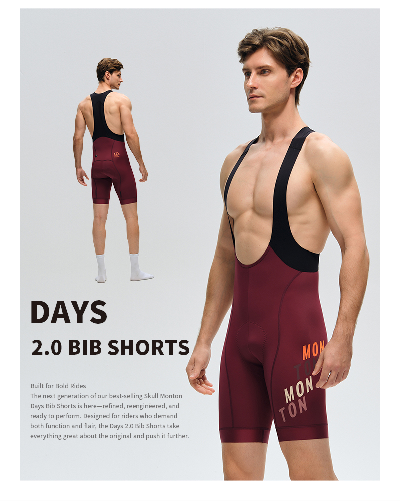 MENS BIB SHORTS DAYS INDIAN RED