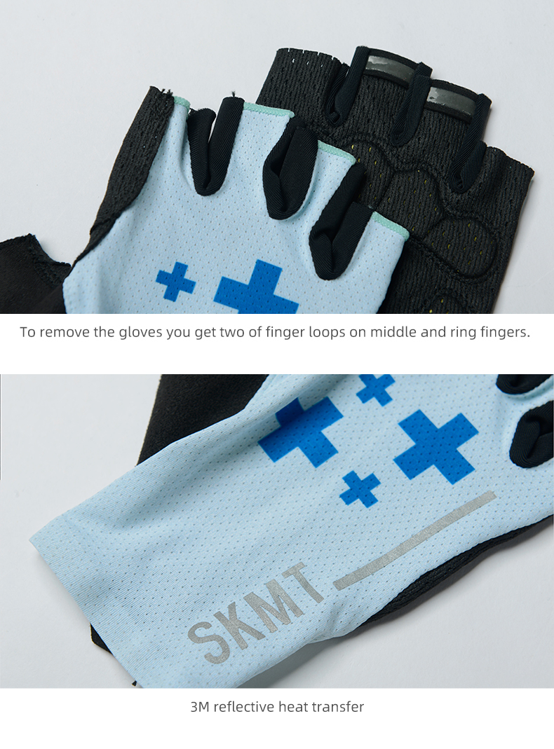 FINGERLESS CYCLING GLOVES NUMBER4 ALICE BLUE
