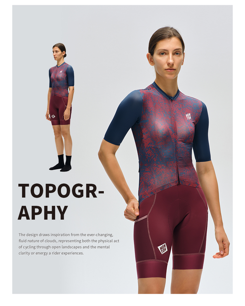 WOMENS JERSEY TOPOGRAPHY – CRIMSON NAVY