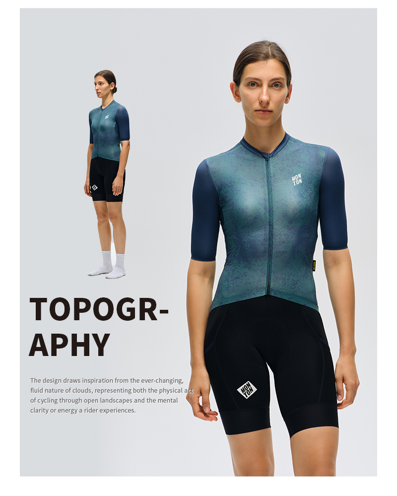 WOMENS JERSEY TOPOGRAPHY – FOREST BLUE