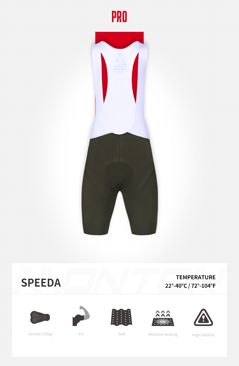 MENS CYCLING BIB SHORTS PRO SPEEDA GREEN