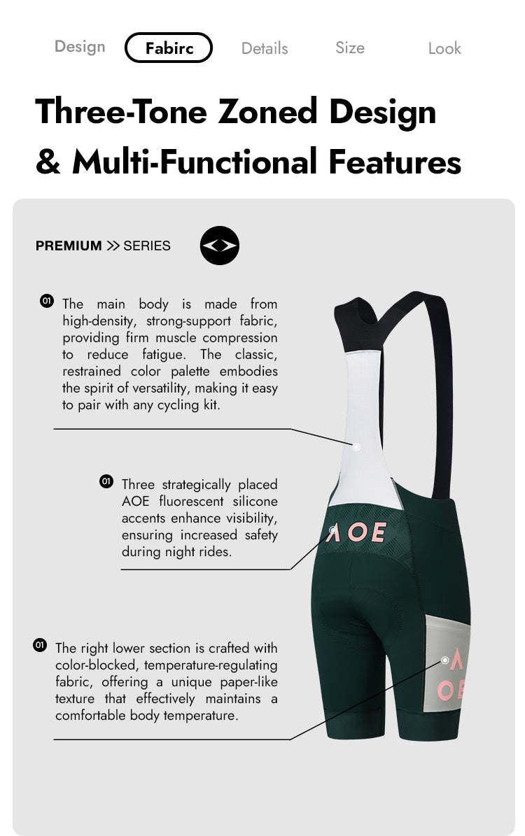 WOMENS BIB SHORTS STRAORDINARIO DEEP FOREST GREEN