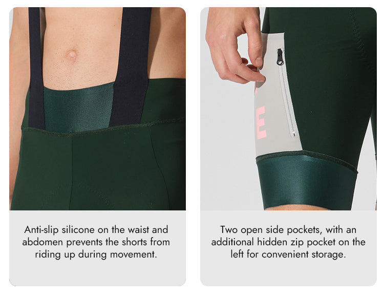 WOMENS BIB SHORTS STRAORDINARIO DEEP FOREST GREEN