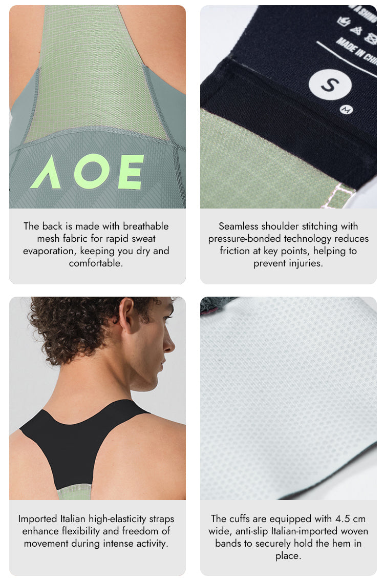 MENS BIB SHORTS STRAORDINARIO MISTY GREEN