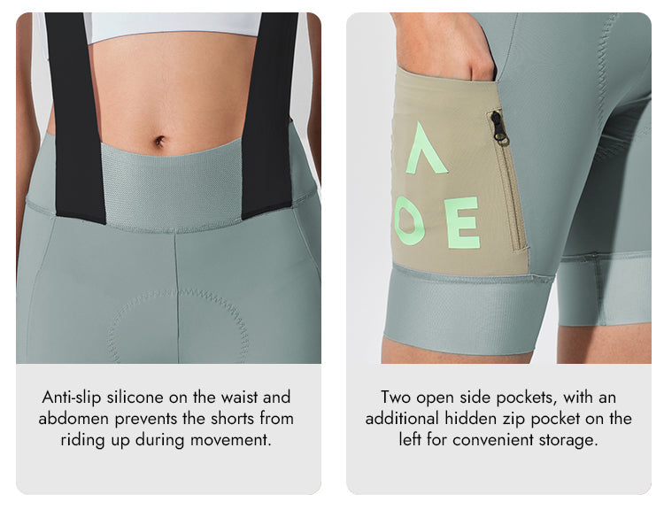 WOMENS BIB SHORTS STRAORDINARIO MISTY GREEN