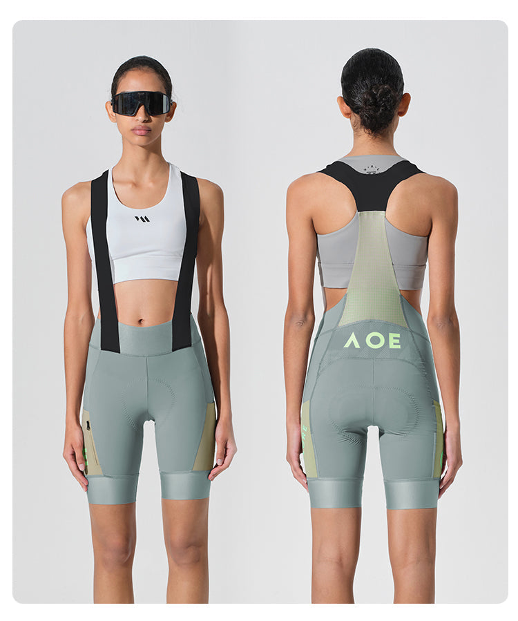 WOMENS BIB SHORTS STRAORDINARIO MISTY GREEN