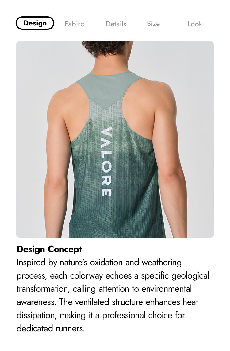 RUNNING SINGLET TERRA GRADIENT FOREST SAGE
