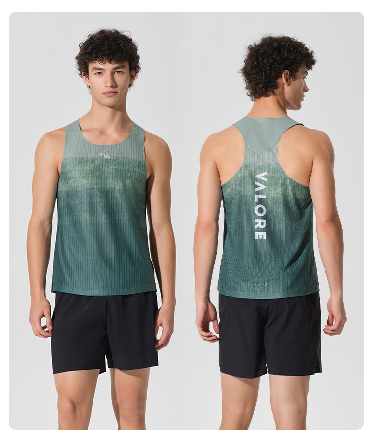 RUNNING SINGLET TERRA GRADIENT FOREST SAGE
