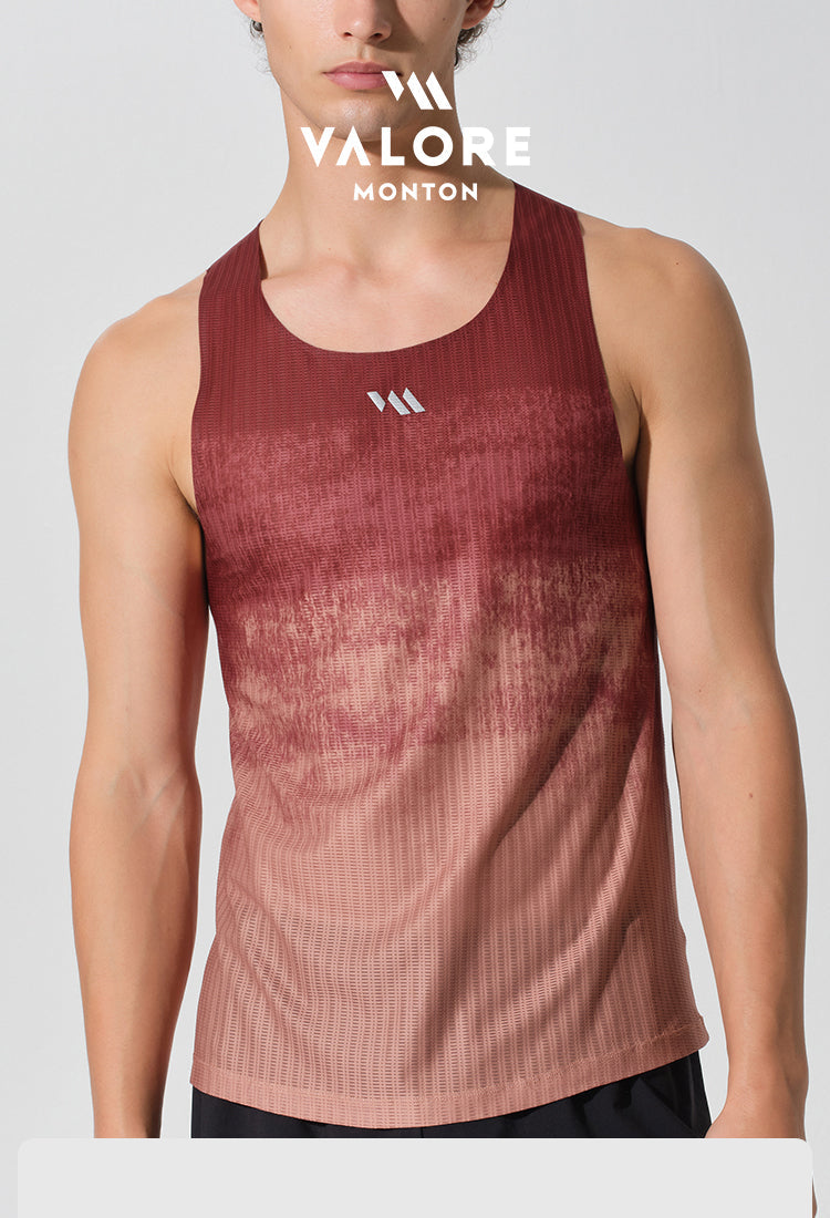 RUNNING SINGLET TERRA GRADIENT SUNSET CLAY