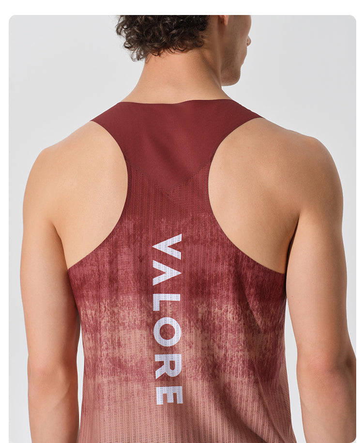 RUNNING SINGLET TERRA GRADIENT SUNSET CLAY