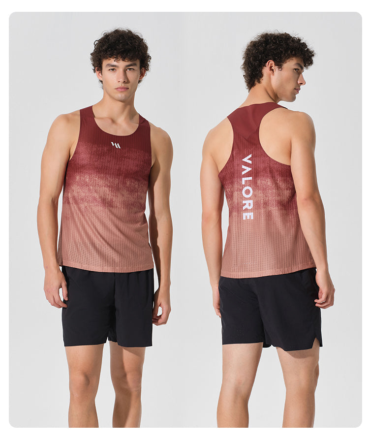 RUNNING SINGLET TERRA GRADIENT SUNSET CLAY