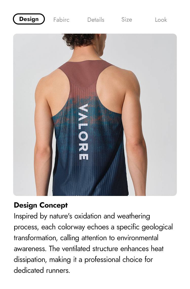 RUNNING SINGLET TERRA GRADIENT OCEAN RUST