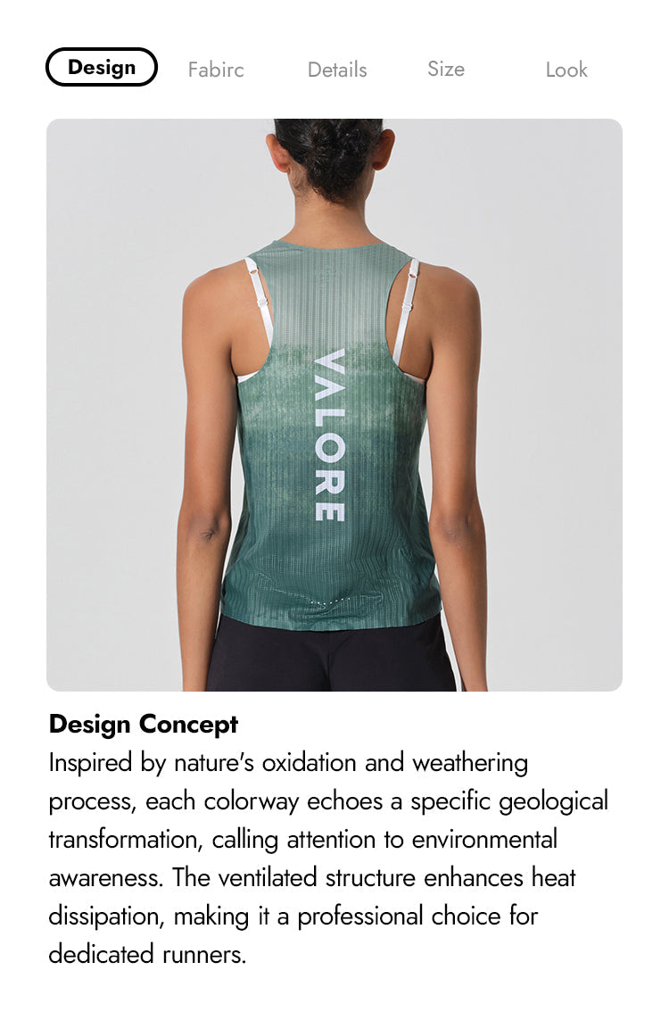 WOMENS RUNNING SINGLET TERRA GRADIENT FOREST SAGE
