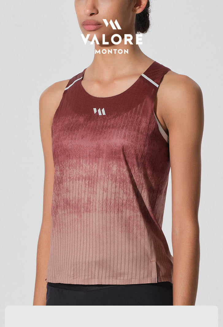 WOMENS RUNNING SINGLET TERRA GRADIENT SUNSET CLAY