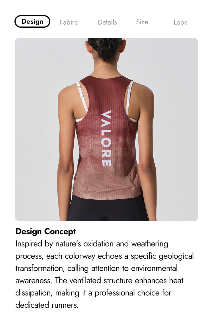WOMENS RUNNING SINGLET TERRA GRADIENT SUNSET CLAY