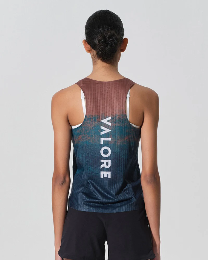 WOMENS RUNNING SINGLET TERRA GRADIENT OCEAN RUST