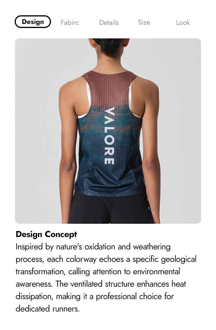 WOMENS RUNNING SINGLET TERRA GRADIENT OCEAN RUST