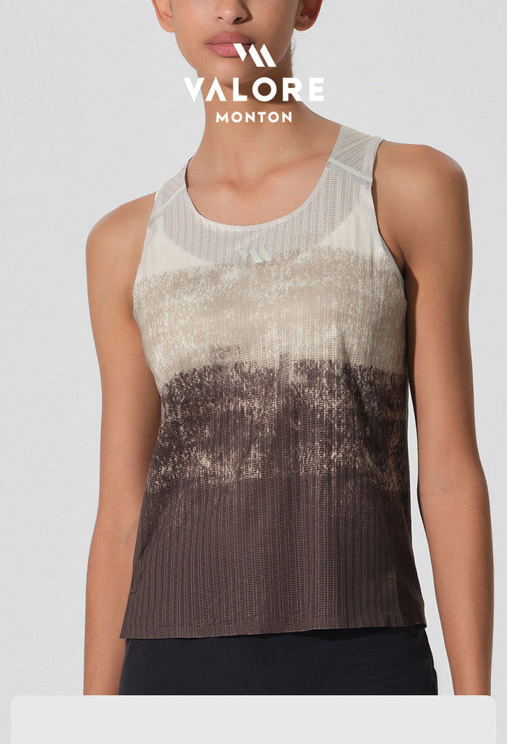 WOMENS RUNNING SINGLET TERRA GRADIENT DESERT SAND