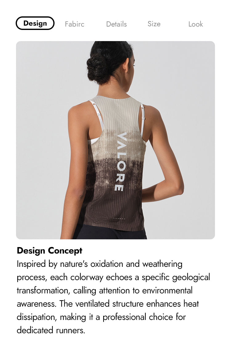 WOMENS RUNNING SINGLET TERRA GRADIENT DESERT SAND