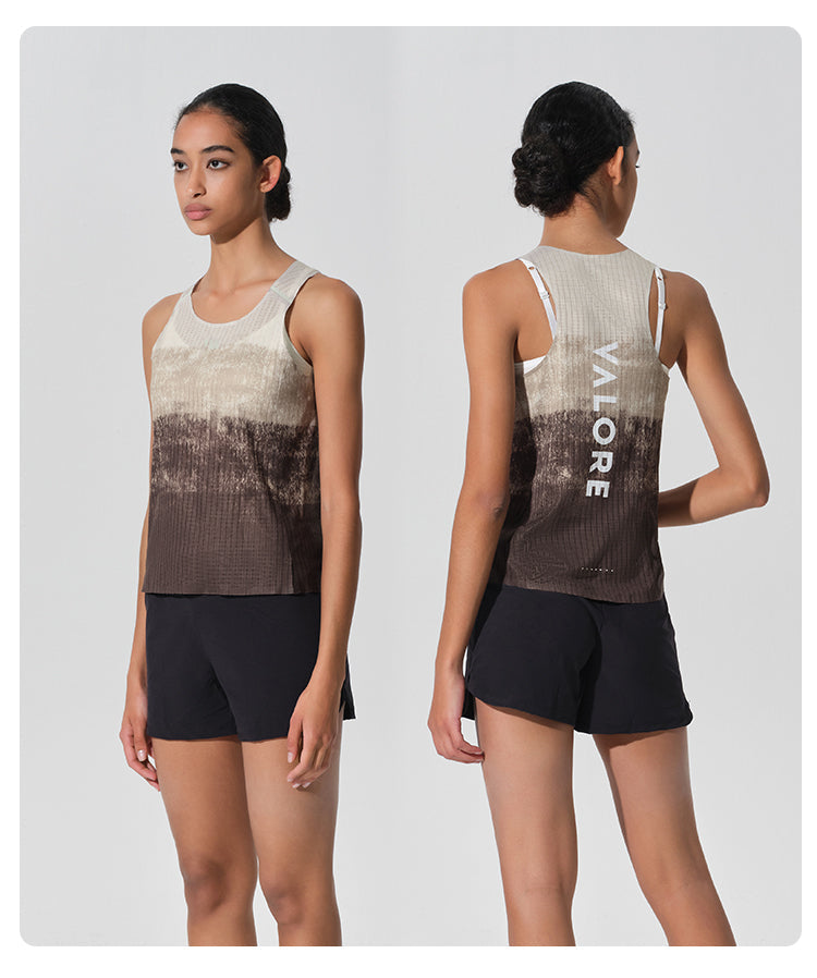 WOMENS RUNNING SINGLET TERRA GRADIENT DESERT SAND