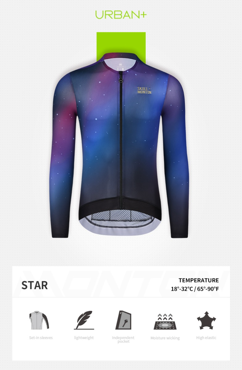 SUMMER LONG SLEEVE CYCLING JERSEY MENS URBAN STAR *