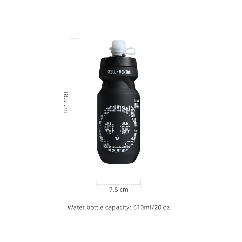 610ML WATER BOTTLE SKULL24 BLACK
