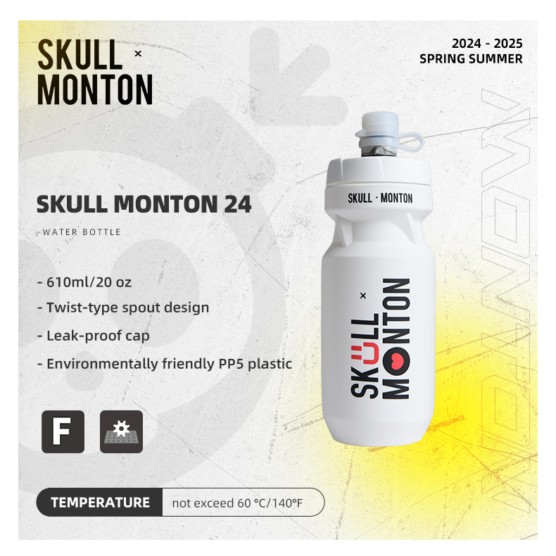 610ML WATER BOTTLE SKULL MONTON 24 WHITE