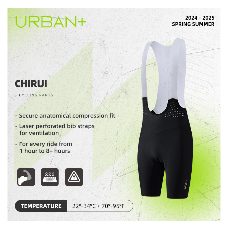 MENS CYCLING BIB SHORTS URBAN+ CHIRUI