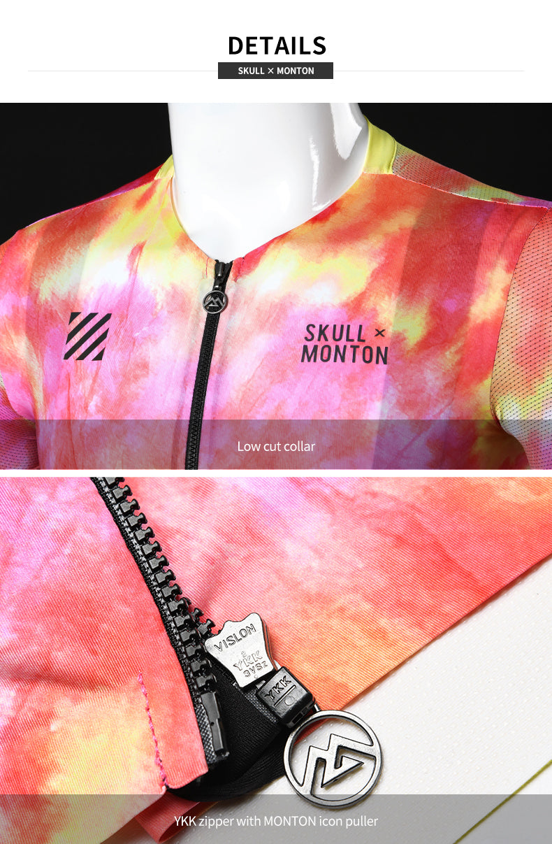 SKULL MONTON WOMEN SHORT SLEEVE CYCLING JERSEY AUTUMNWARM