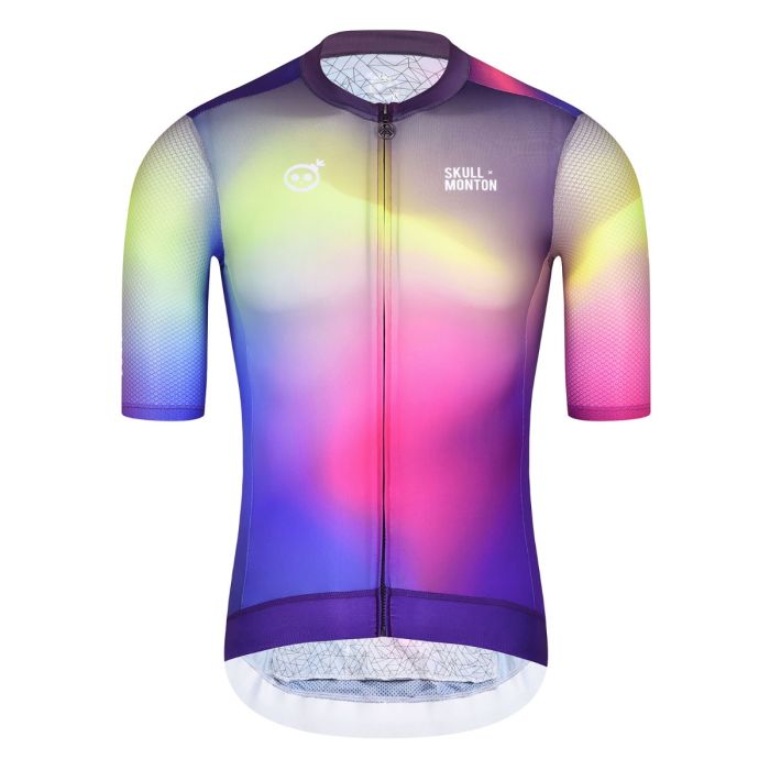 SKULL MONTON MENS CYCLING JERSEY NORTHERNLIGHTS BLUE PURPLE