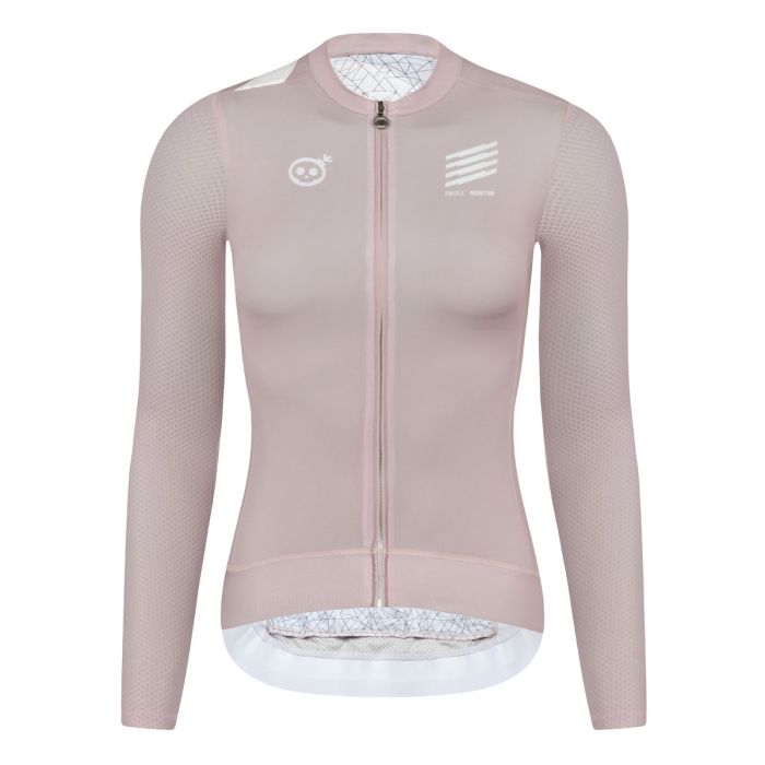 SKULL MONTON WOMENS LONG SLEEVE CYCLING JERSEY HOLIDAY III LOTUS PINK