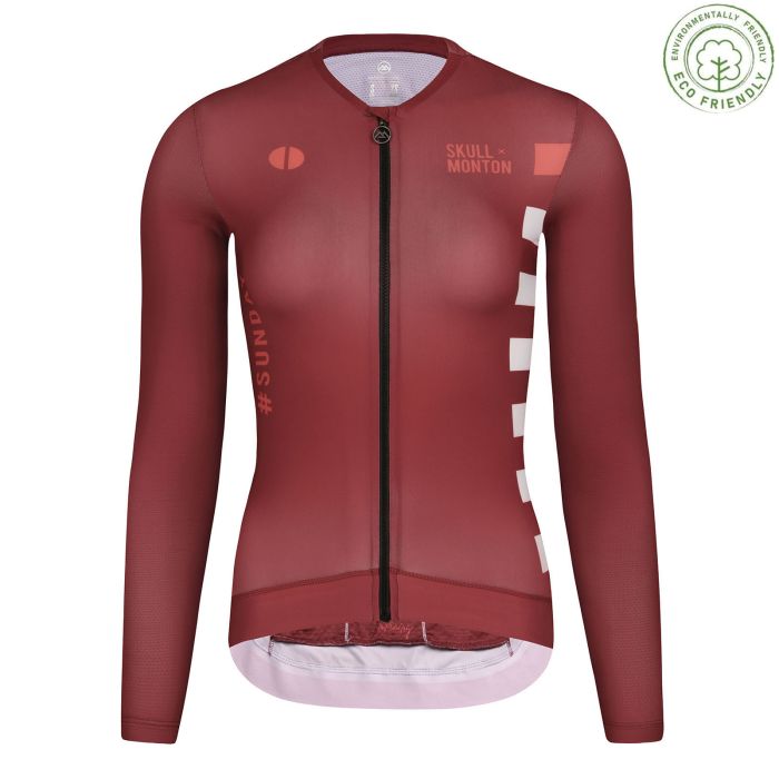 SKULL MONTON LONG SLEEVE CYCLING JERSEY WOMENS SUNDAY II RED