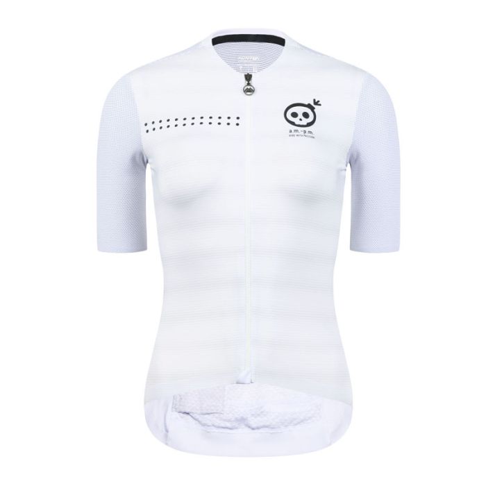 SKULL MONTON WOMENS SHORT SLEEVE CYCLING JERSEY AMPM WHITE