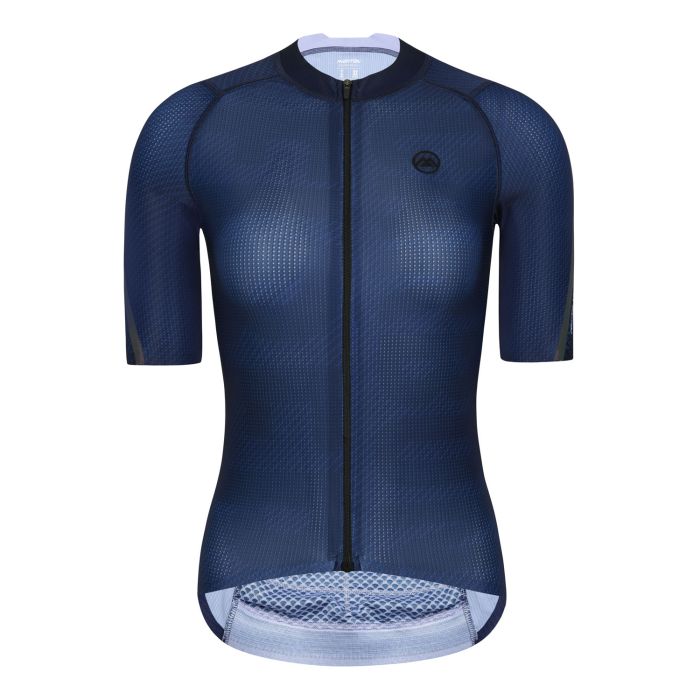 WOMENS SHORT SLEEVE CYCLING JERSEY PRO CARBONFIBER BLUE